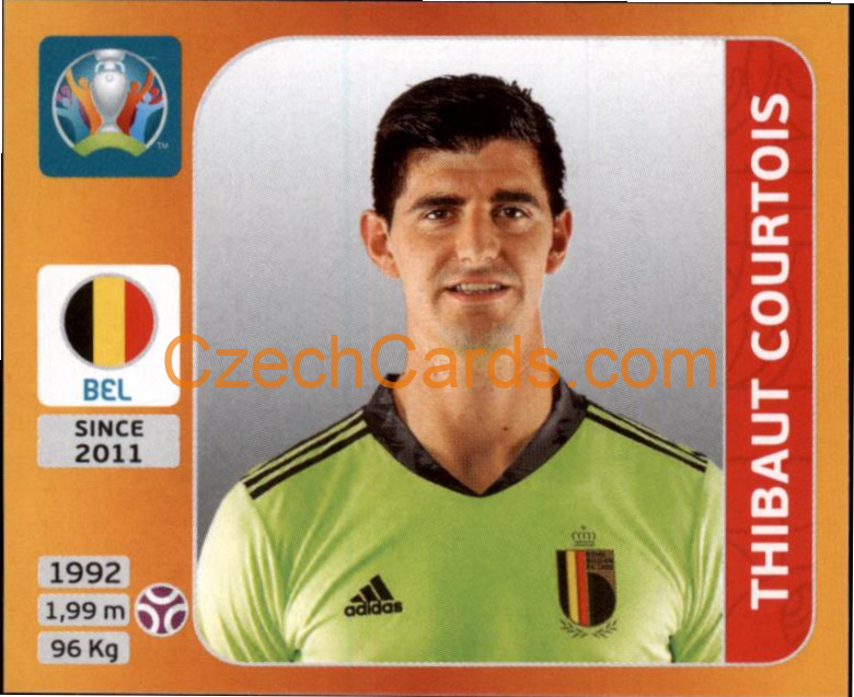 Thibaut Courtois 2020 Panini UEFA EURO sticker orange #124