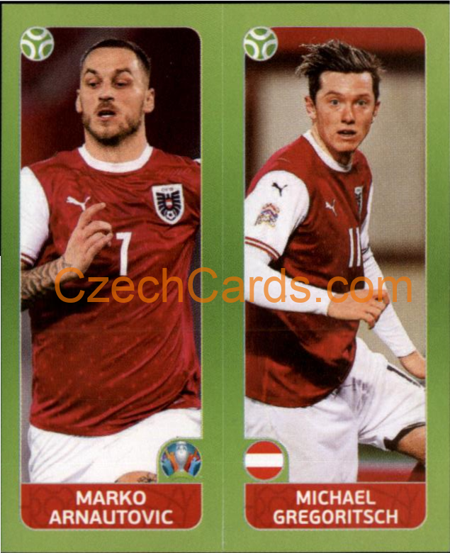 Arnautović / Gregoritsch 2020 Panini UEFA EURO sticker orange #261