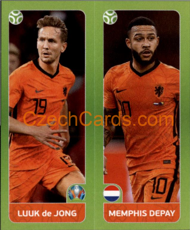 Luuk de Jong / Memphis Depay 2020 Panini UEFA EURO sticker orange #267