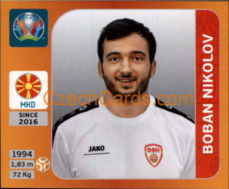 Boban Nikolov 2020 Panini UEFA EURO sticker orange #303