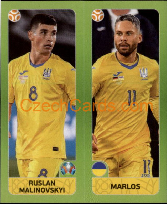 Ruslan Malinovskyi / Marlos 2020 Panini UEFA EURO sticker orange #319