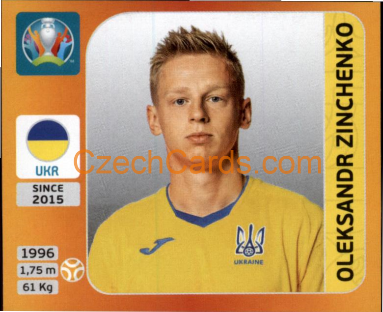 Oleksandr Zinchenko 2020 Panini UEFA EURO sticker orange #339