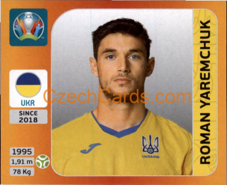 Roman Yaremchuk 2020 Panini UEFA EURO sticker orange #341