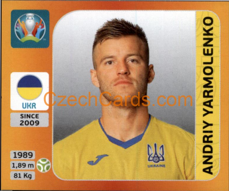 Andriy Yarmolenko 2020 Panini UEFA EURO sticker orange #342