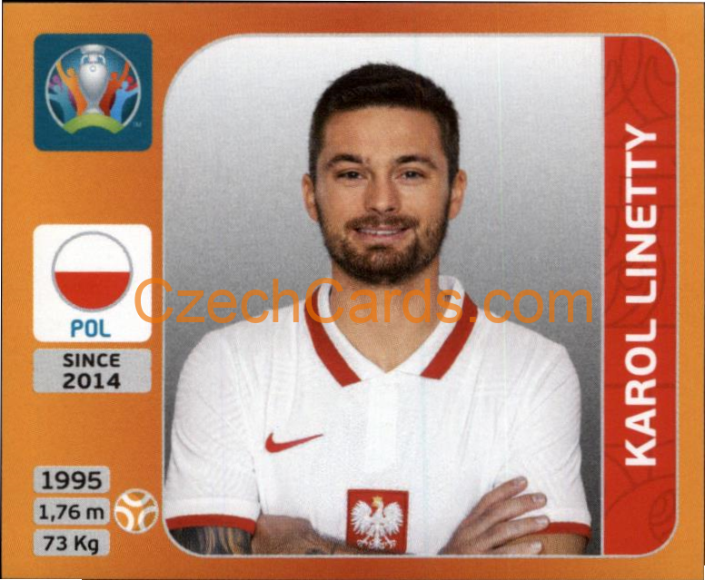 Karol Linetty 2020 Panini UEFA EURO sticker orange #474