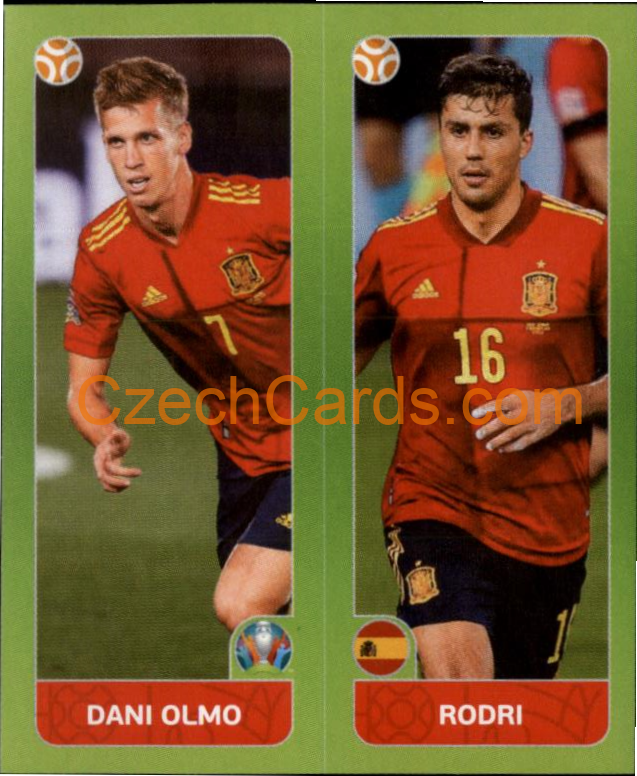 Dani Olmo / Rodri 2020 Panini UEFA EURO sticker orange #536