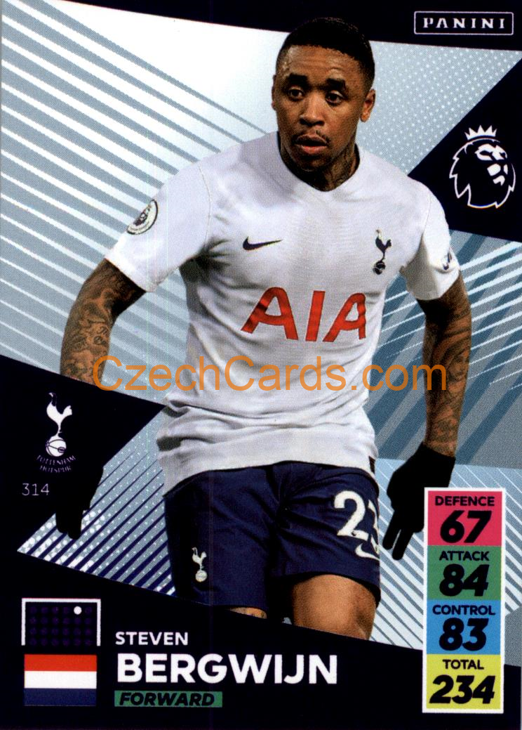 Steven Bergwijn 2021/22 Panini Adrenalyn EPL #314