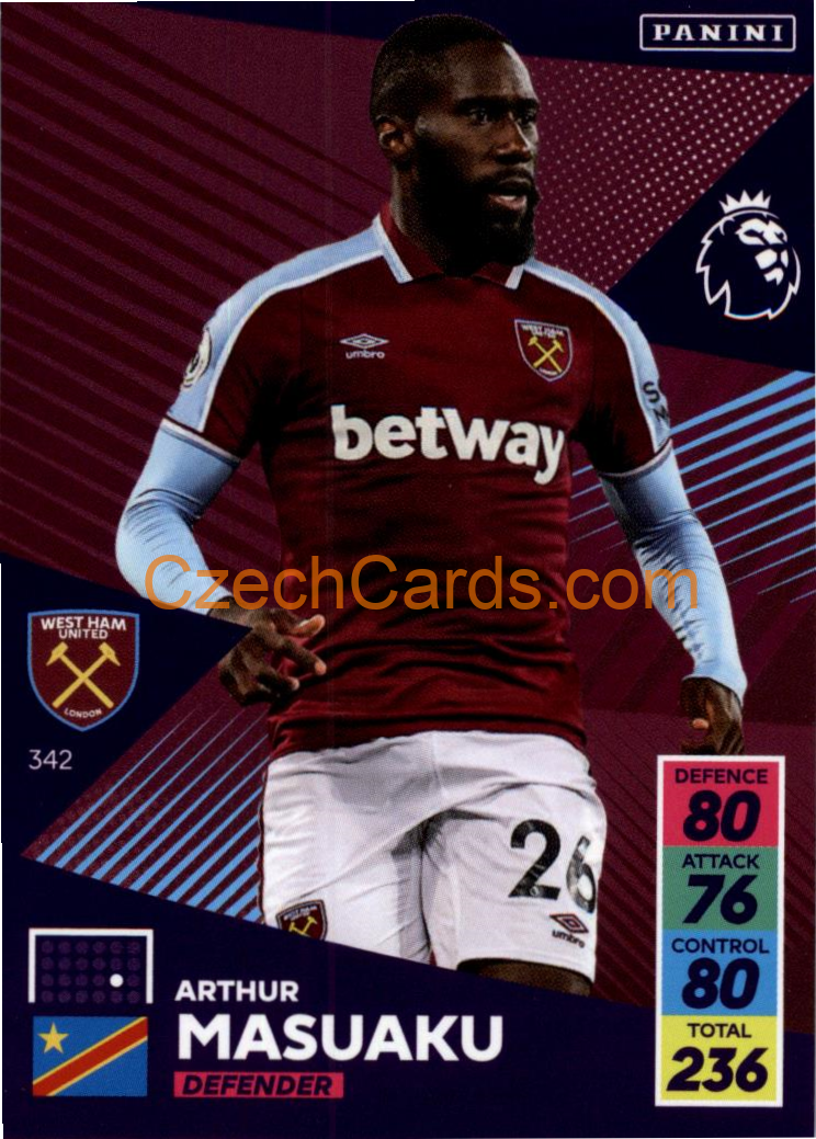 Arthur Masuaku 2021/22 Panini Adrenalyn EPL #342