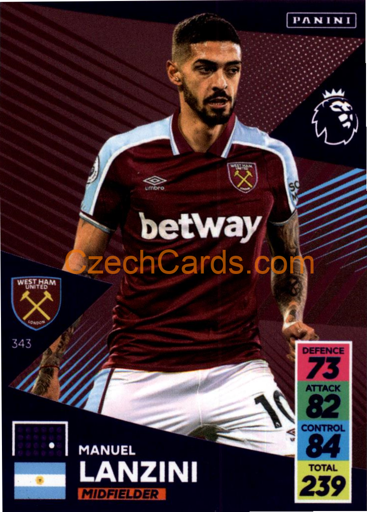 Manuel Lanzini 2021/22 Panini Adrenalyn EPL #343