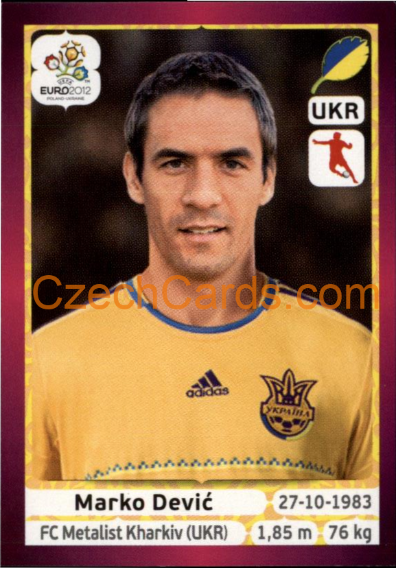 Marko Dević 2012 Panini EURO sticker #417