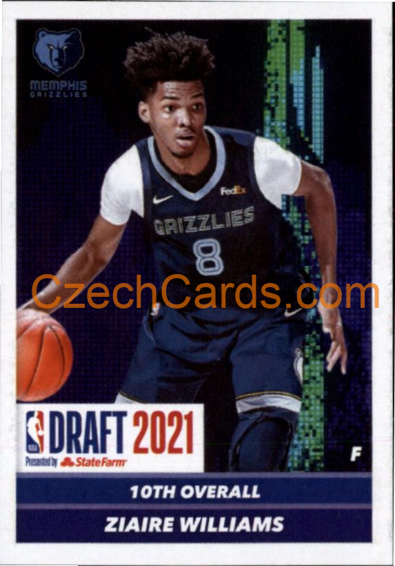 Ziaire Williams 2021/22 Panini NBA sticker and card RC #94
