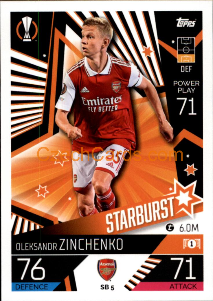 Oleksandr Zinchenko (Arsenal) 2022/23 Match Attax Extra #SB 5