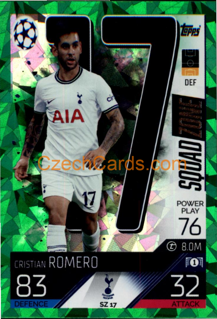 Cristian Romero (Tottenham Hotspur) 2022/23 Match Attax Extra Green #SZ 17