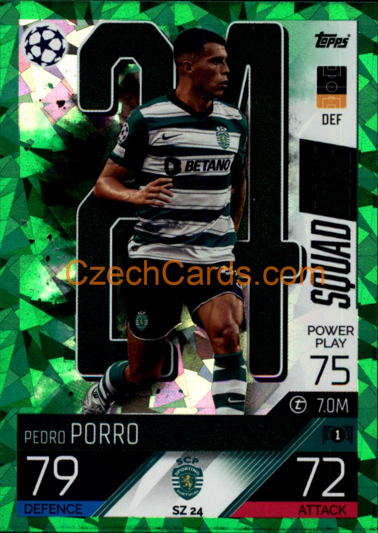 Pedro Porro (Sporting Clube de Portugal) 2022/23 Match Attax Extra Green #SZ 24