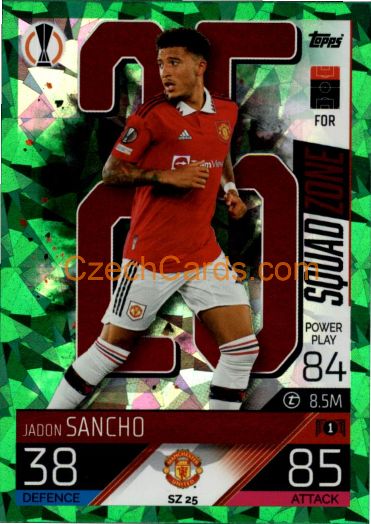 Jadon Sancho (Manchester United) 2022/23 Match Attax Extra Green #SZ 25