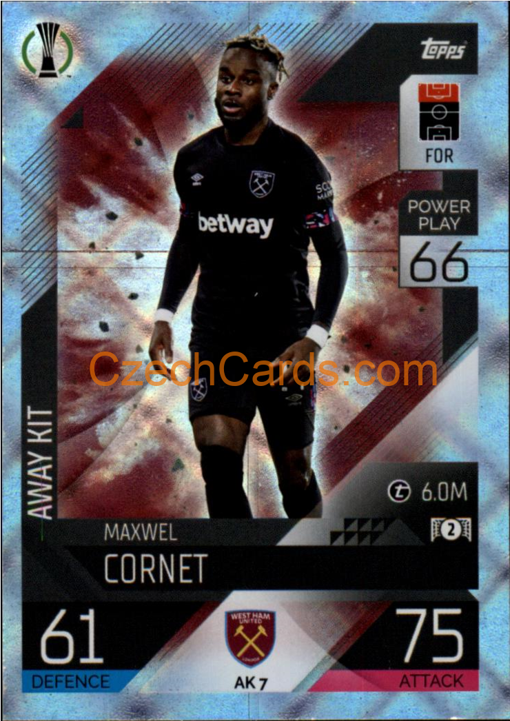 Maxwel Cornet (West Ham United) 2022/23 Match Attax Extra Blue #AK 7
