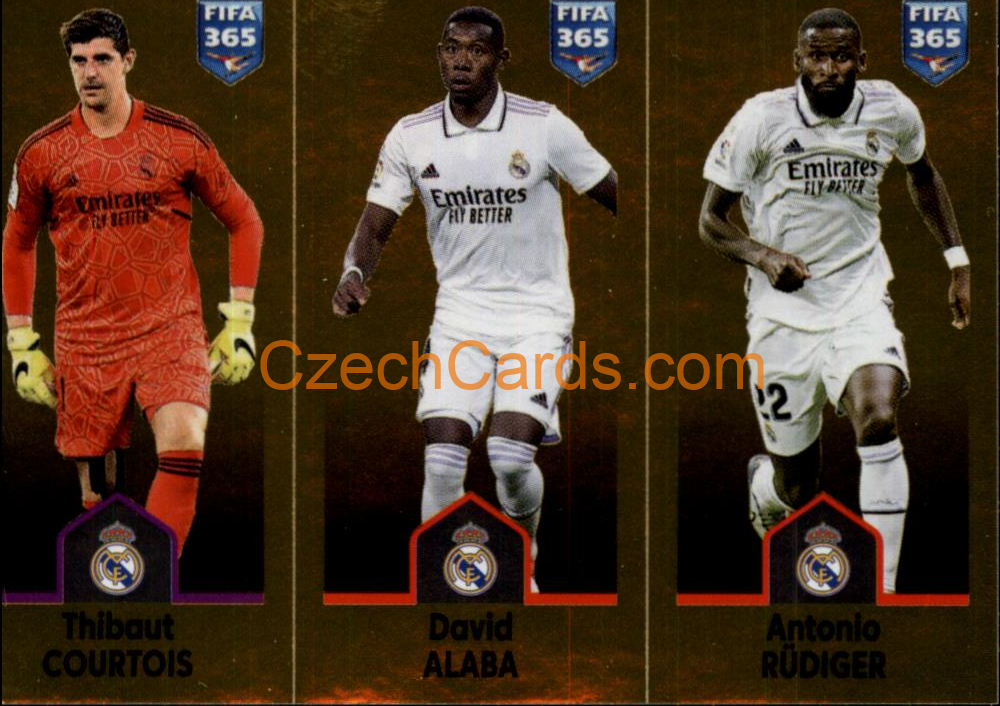 Courtois / David Alaba / Antonio Rüdiger 2023 Panini Fifa 365 sticker #167