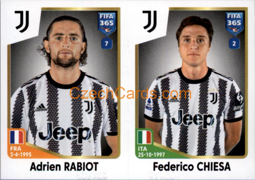 Adrien Rabiot / Federico Chiesa 2023 Panini Fifa 365 sticker #320