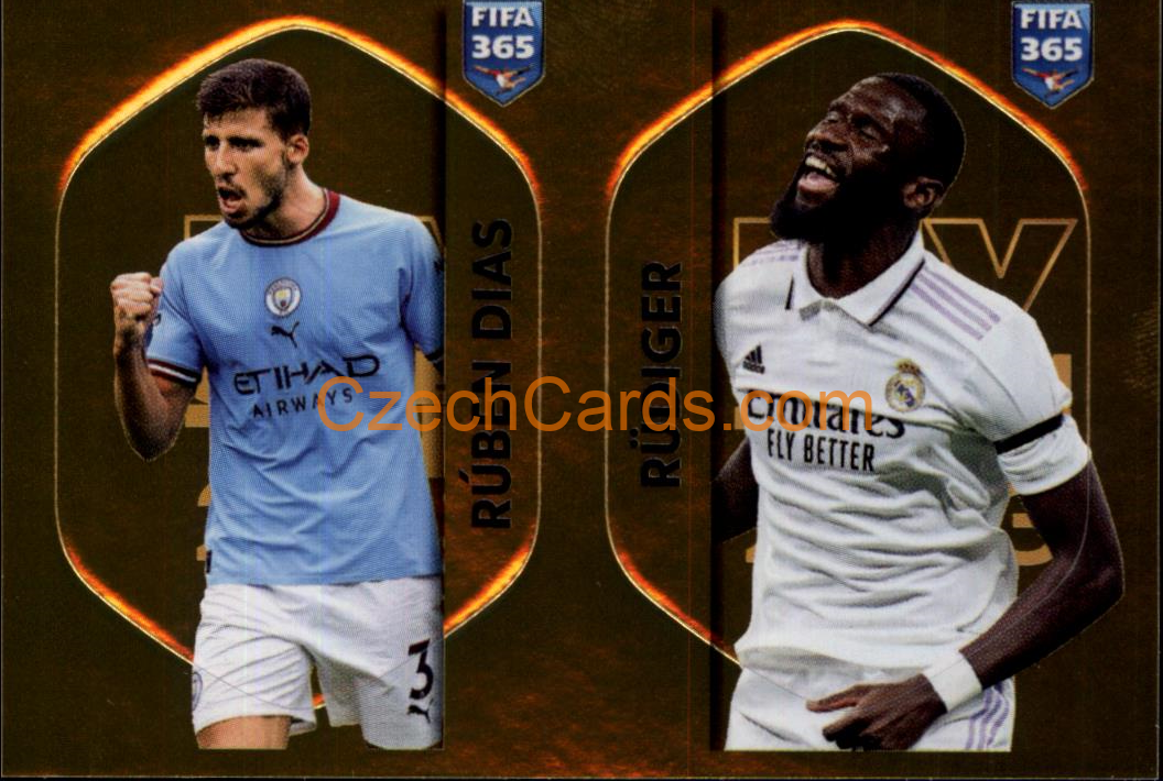 Rúben Dias Antonio Rüdiger 2023 Panini Fifa 365 sticker GOLDEN #RUD-DIA