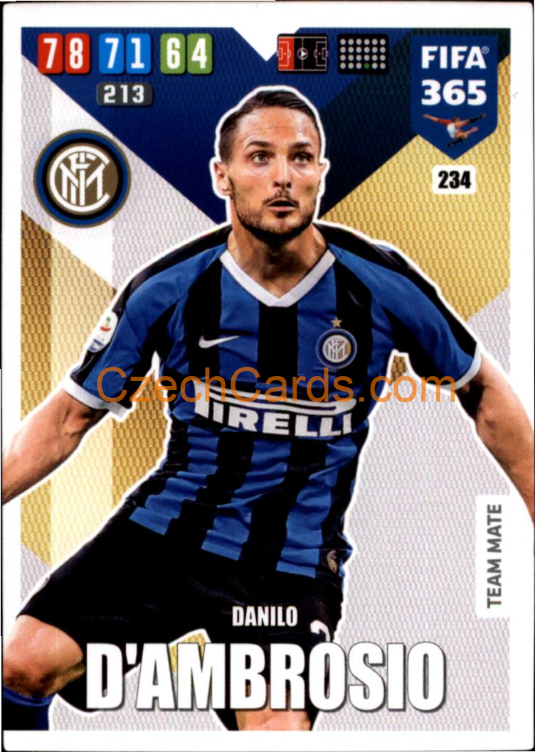 Danilo D'Ambrosio 2020 Panini FIFA 365 Adrenalyn #234