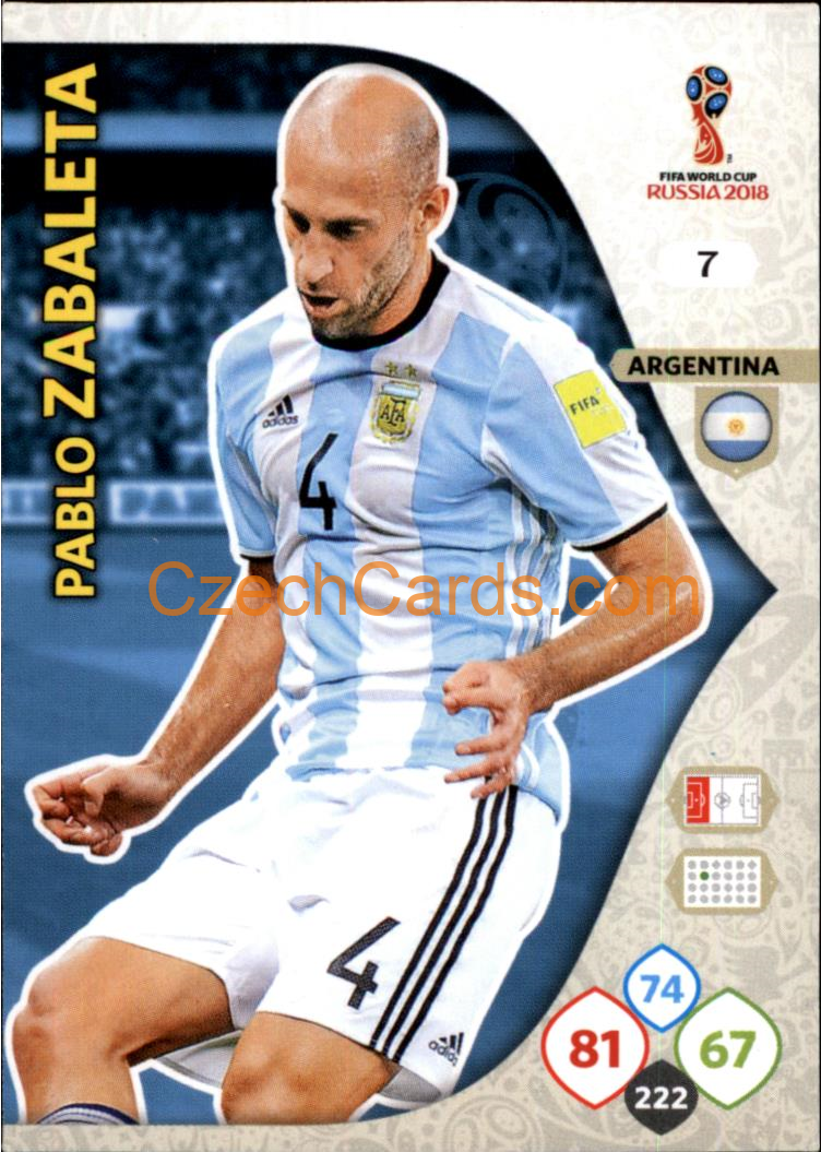 Pablo Zabaleta 2018 Panini WC Russia  Adrenalyn #7