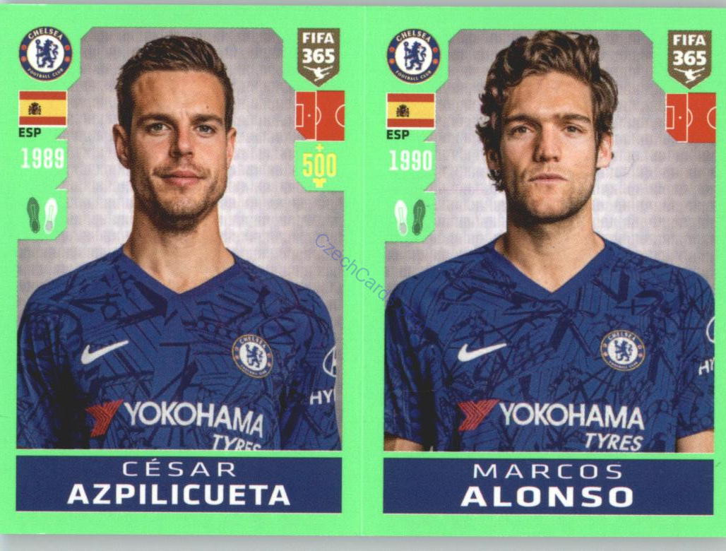 César Azpilicueta - Marcos Alonso Panini 2020 FIFA 365 #7