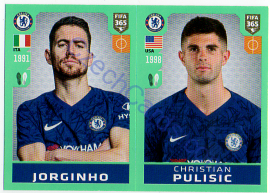 Jorginho - Christian Pulisic Panini 2020 FIFA 365 #15