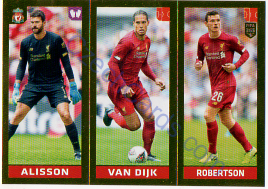 Alisson - van Dijk - Andrew Robertson Panini 2020 FIFA 365 #30 GOLD