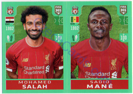 Mohamed Salah - Sadio Mané Panini 2020 FIFA 365 #35