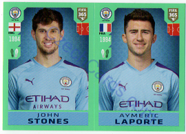 John Stones - Aymeric Laporte Panini 2020 FIFA 365 #40