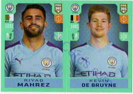 Riyad Mahrez - Kevin De Bruyne Panini 2020 FIFA 365 #44