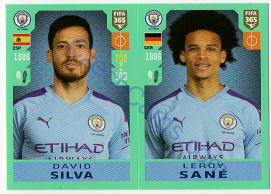 David Silva - Leroy Sané Panini 2020 FIFA 365 #47