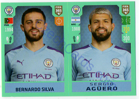 Bernardo Silva - Sergio Agüero Panini 2020 FIFA 365 #49