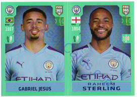 Gabriel Jesus - Raheem Sterling Panini 2020 FIFA 365 #51