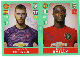 David de Gea - Eric Bailly Panini 2020 FIFA 365 #54