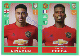 Jesse Lingard - Paul Pogba Panini 2020 FIFA 365 #60