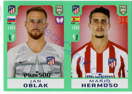Jan Oblak - Mario Hermoso Panini 2020 FIFA 365 #70