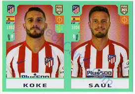 Koke - Saúl Panini 2020 FIFA 365 #75