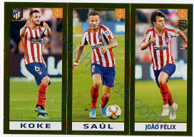 Koke - Saúl - João Félix Panini 2020 FIFA 365 #80 GOLD