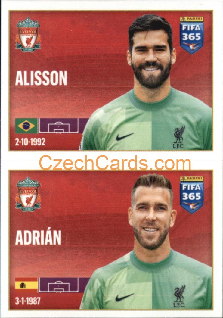 Alisson / Adrián 2022 Panini FIFA 365 sticker #49