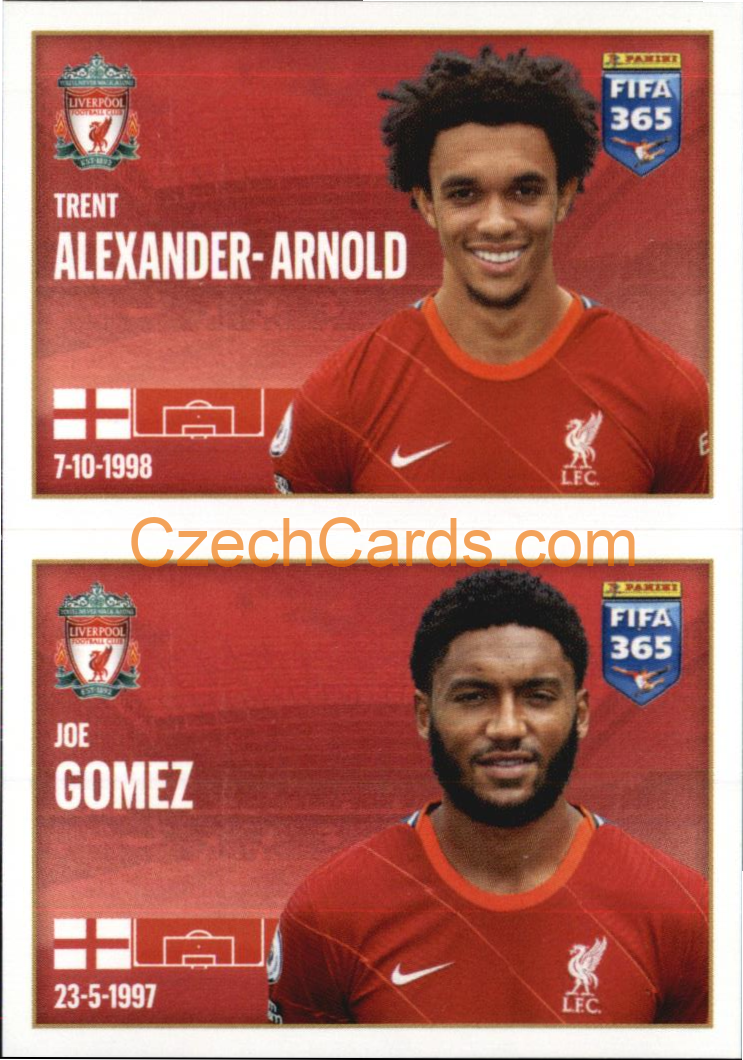 Trent Alexander-Arnold / Joe Gomez 2022 Panini FIFA 365 sticker #50