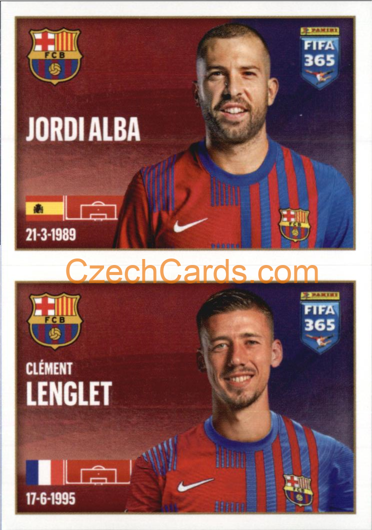 Jordi Alba / Clément Lenglet 2022 Panini FIFA 365 sticker #111