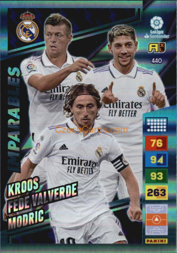 Kroos / Fede Valverde / Modrić 2022/23 Panini LaLiga Adrenalyn Imparables #440