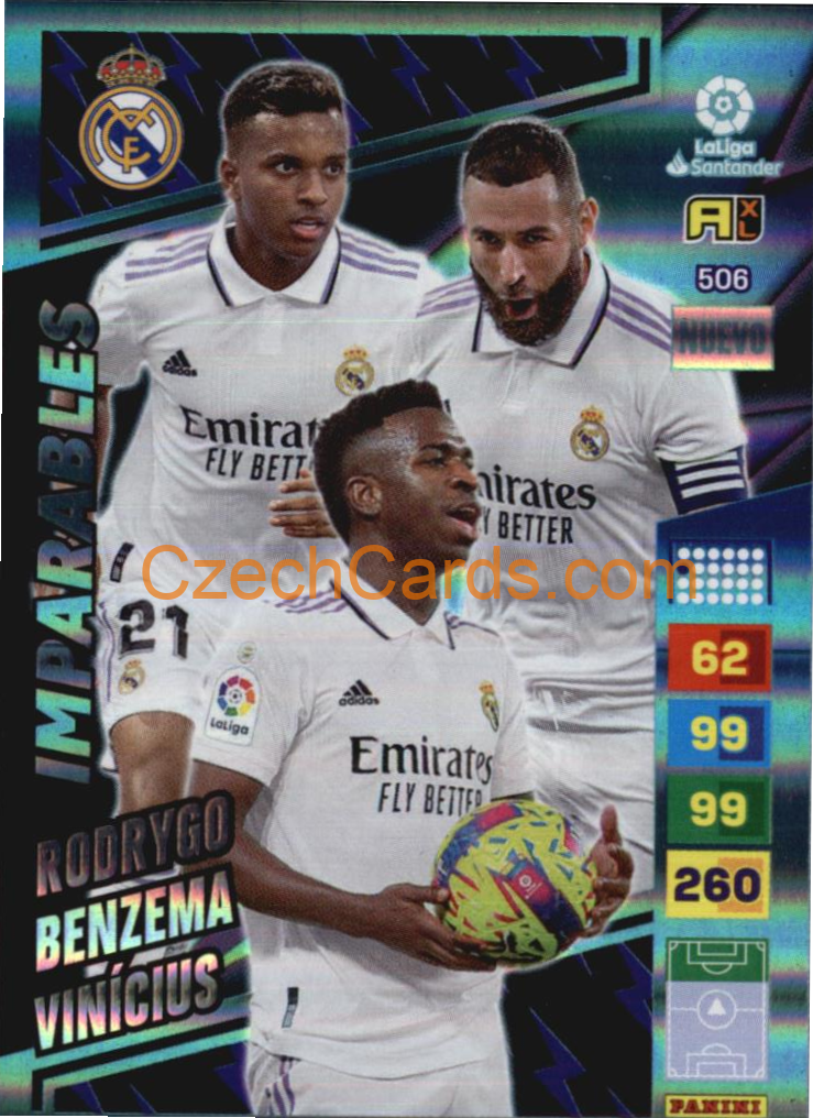 Rodrygo/Benzema/Vinícius 2022/23 Panini LaLiga Santander  Adrenalyn #506