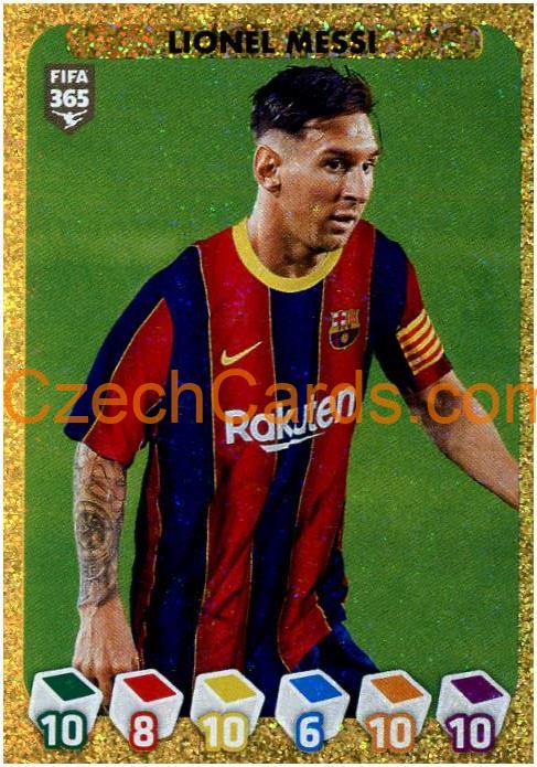 Lionel Messi 2021 Panini FIFA 365 Sticker golden frame #145