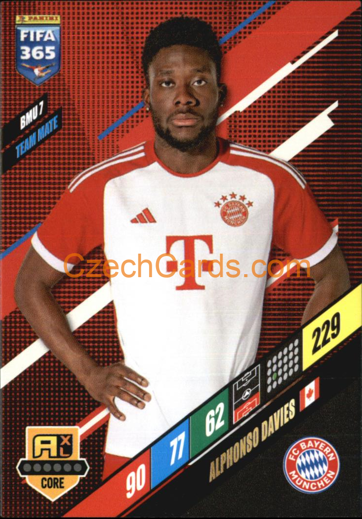 Alphonso Davies 2024 Panini FIFA 365  Adrenalyn XL BMU7