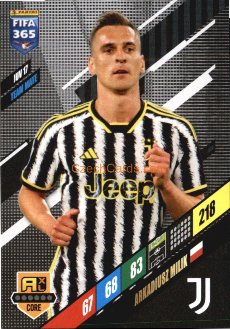 Arkadiusz Milik 2024 Panini FIFA 365  Adrenalyn XL JUV17