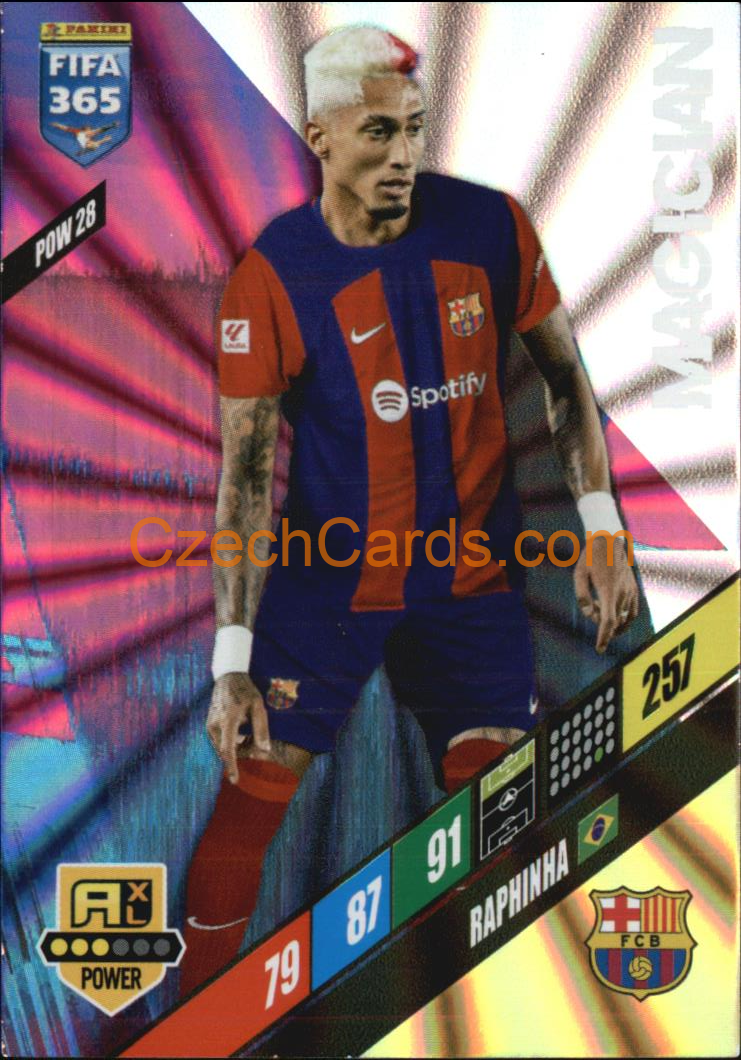 Raphinha 2024 Panini FIFA 365  Adrenalyn XL Magician POW28