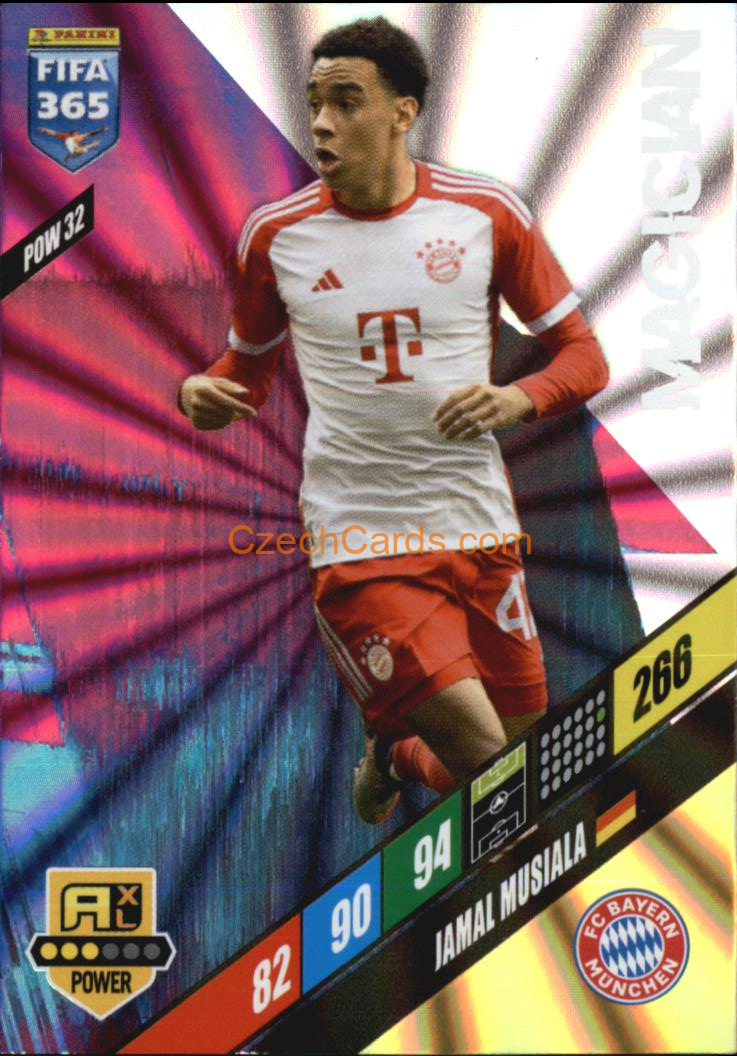 Jamal Musiala 2024 Panini FIFA 365  Adrenalyn XL Magician POW32