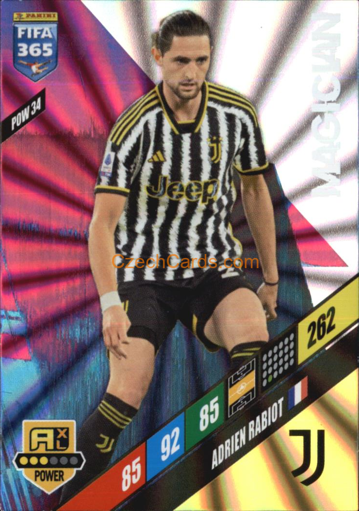 Adrien Rabiot 2024 Panini FIFA 365  Adrenalyn XL Magician POW34